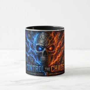 Fire vs Ice Skull 3D-Shirt – Tasse