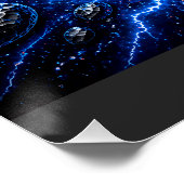 Fire vs Ice Skull Vortex Poster – Hypnotic Optical (Ecke)