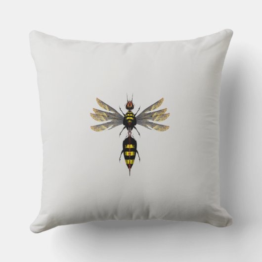 Fire Wasp – Surreal Nature Form Kissen (Rückseite)