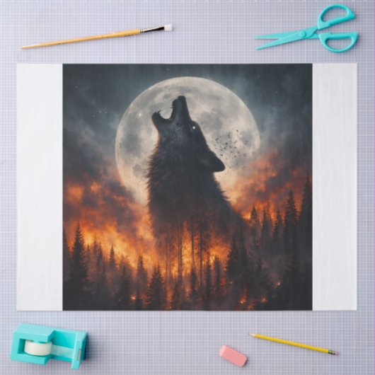 Fire Wolf Seidenpapier (Basteln)