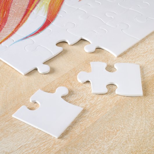 Fire Woman Surreal Fantasy Portrait zeichnend Kuns Puzzle (Seite)