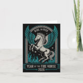 Fire Year Of The Horse – Chinese Zodiac New Year 2 Karte (Vorderseite)
