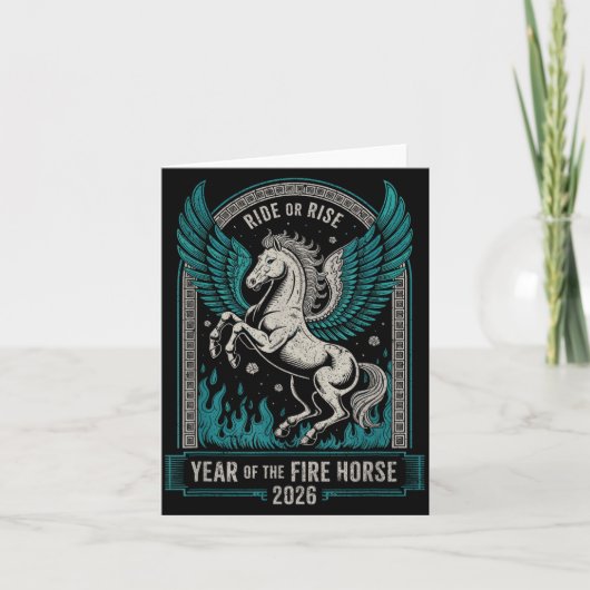 Fire Year Of The Horse – Chinese Zodiac New Year 2 Karte (Vorderseite)