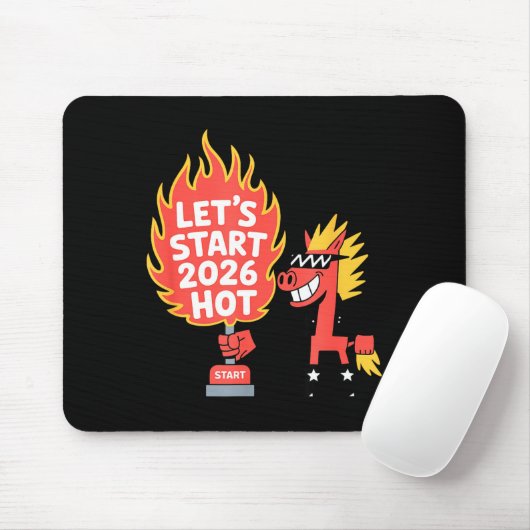 Fire Year Of The Horse – Chinese Zodiac New Year 2 Mousepad (Mit Mouse)