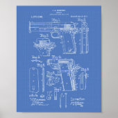 Firearm 1913 - Art Blueprint Poster (Vorne)