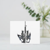 Firearm Middle Finger Postkarte (Stehend Vorderseite)