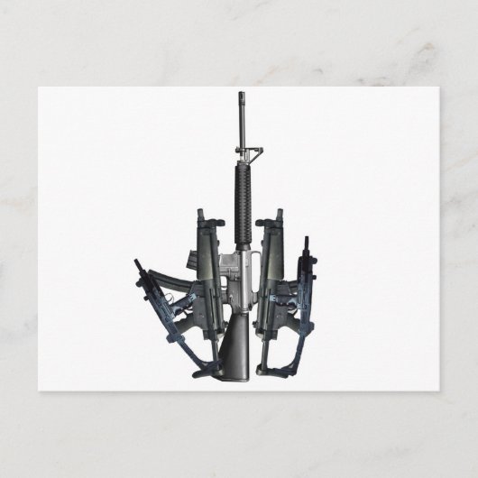 Firearm Middle Finger Postkarte (Vorderseite)