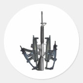 Firearm Middle Finger Runder Aufkleber (Vorderseite)