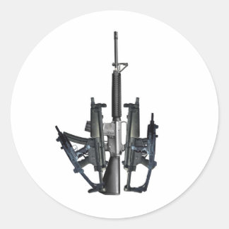Firearm Middle Finger Runder Aufkleber