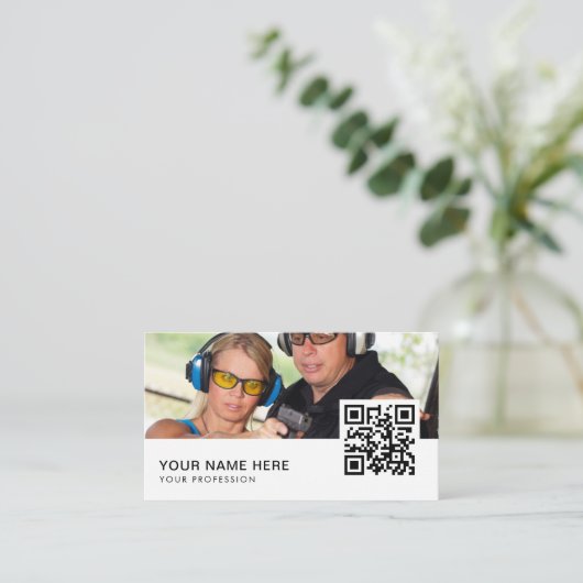 FIrearms Instructor QR Code Visitenkarte (Stehend Vorderseite)