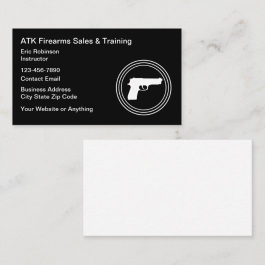 Firearms Range And Safety Training Visitenkarte (Vorne/Hinten)