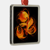 Fireball Abstract Art Square Ornament Aus Metall (Rechts)