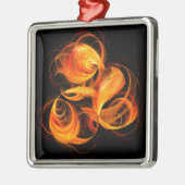 Fireball Abstract Art Square Ornament Aus Metall (Links)