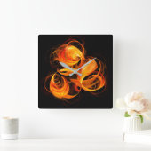 Fireball Abstract Art Square Quadratische Wanduhr (Zuhause)