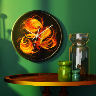 Fireball Abstract Große Wanduhr