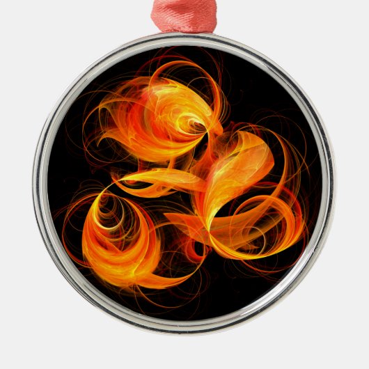 Fireball Abstract Silbernes Ornament (Vorne)