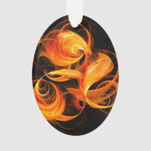 Fireball Abstrakt Art Acrylic Oval Ornament