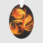 Fireball Abstrakt Art Acrylic Oval Ornament (Rückseite)