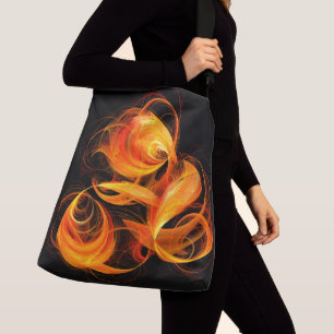 Fireball Abstrakt Art Cross Body Tragetaschen Mit Langen Trägern