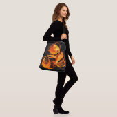 Fireball Abstrakt Art Cross Body Tragetaschen Mit Langen Trägern (Am Model)