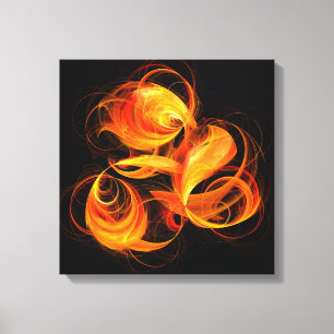 Fireball Abstrakt Art Quad Canvas Print Leinwanddruck