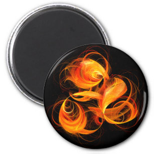 Fireball Abstrakt Art Round Magnet