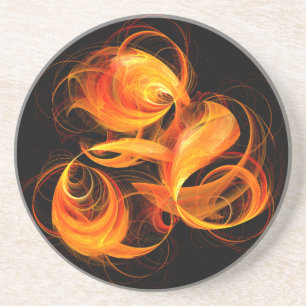 Fireball Abstrakt Art Sandstone Untersetzer