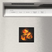 Fireball Abstrakt Art Square Magnet (In Situ (Geschirrspüler))
