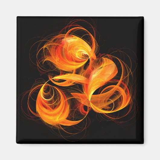 Fireball Abstrakt Art Square Magnet (Vorne)