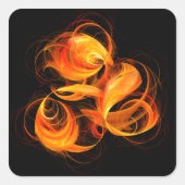 Fireball Abstrakt Art Square Sticker (Vorderseite)