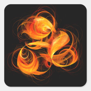 Fireball Abstrakt Art Square Sticker
