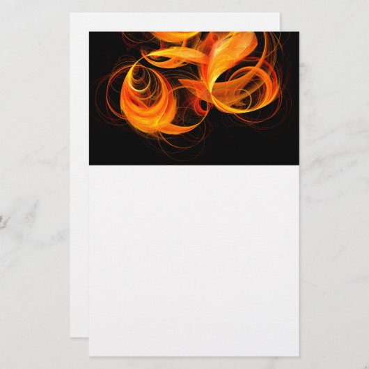 Fireball Abstrakt Art Stationery Briefpapier (Vorne/Hinten)