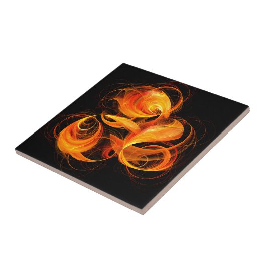 Fireball Abstrakt Art Tile Fliese (Seite)