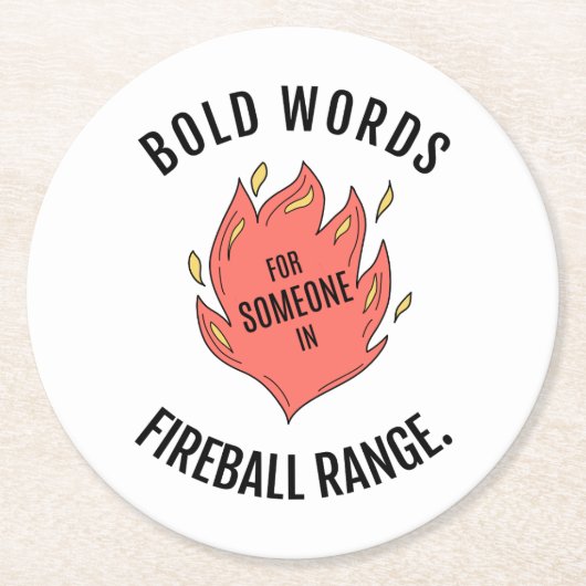 Fireball D&D-Untersetzer Runder Pappuntersetzer (Vorderseite)