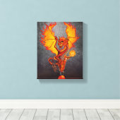 Fireball Dragon 8x10 Canvas Print Leinwanddruck (Insitu (Holzboden))