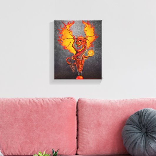 Fireball Dragon 8x10 Canvas Print Leinwanddruck (Insitu (Wohnzimmer))