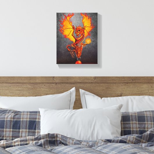 Fireball Dragon 8x10 Canvas Print Leinwanddruck (Insitu (Schlafzimmer))