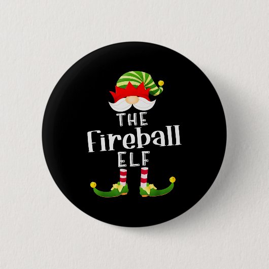 Fireball Elf Group Christmas Funny Pajama Party Button (Vorderseite)