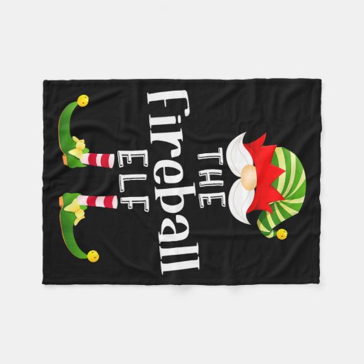 Fireball Elf Group Christmas Funny Pajama Party Fleecedecke (Vorderseite (Horizontal))