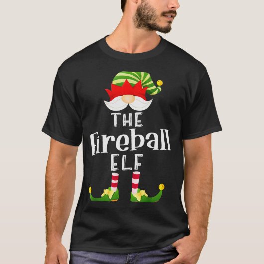 Fireball Elf Group Christmas Funny Pajama Party  T-Shirt (Vorderseite)