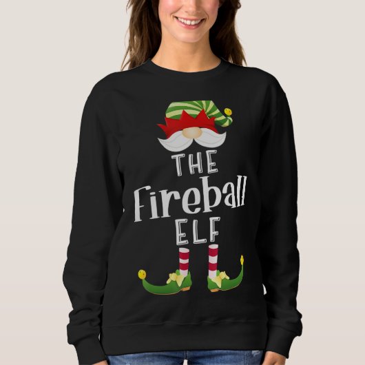 Fireball Elf Gruppe Weihnachten Funny Pajama P Y Sweatshirt (Vorderseite)