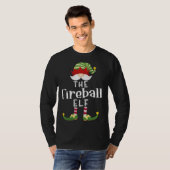 Fireball Elf Weihnachts Funny Pajama Party T-Shirt (Vorne ganz)