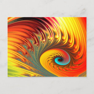 Fireball Fraktal Spiral Postkarte