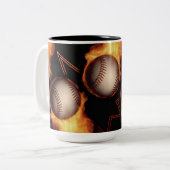 Fireball Muster Baseball Liebhaber Mug Zweifarbige Tasse (Vorderseite Links)
