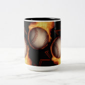 Fireball Muster Baseball Liebhaber Mug Zweifarbige Tasse (Mittel)