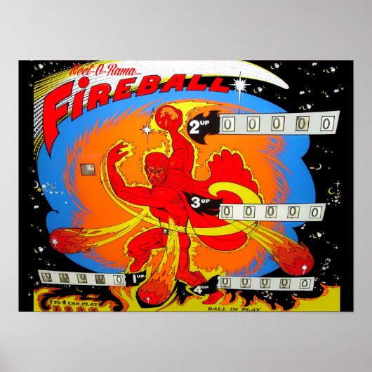Fireball Pinball Poster (Vorne)