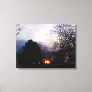 Fireball Sunrise Wrapped Canvas Leinwanddruck