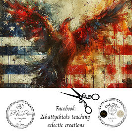 Firebird Eagle USA Flag Decoupage Seidenpapier