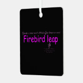 Firebird Leap Black and Pink Sq. Ornament Aus Metall (Vorderseite links)