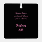 Firebird Leap Black and Pink Sq. Ornament Aus Metall (Rückseite)